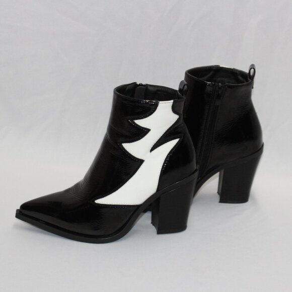 Jeeini of Paris Black Faux Leather Ankles Boots - Picture 10 of 13